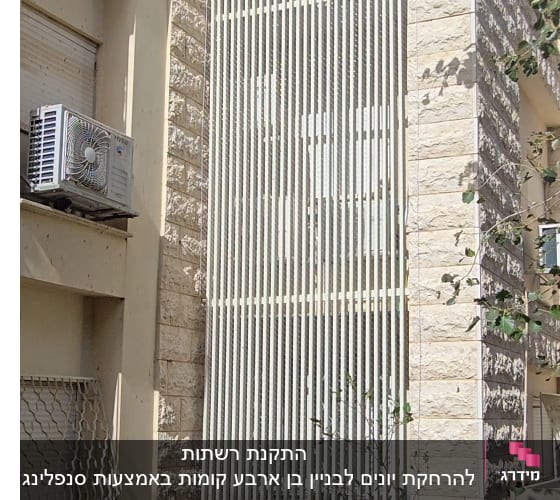רשת הגנה על בניין למניעת כניסת יונים